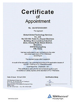중국 Global United Technology Services Co.,Ltd. 인증