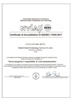 중국 Global United Technology Services Co.,Ltd. 인증