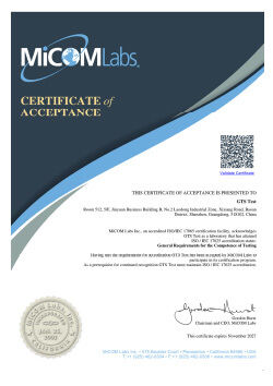 중국 Global United Technology Services Co.,Ltd. 인증